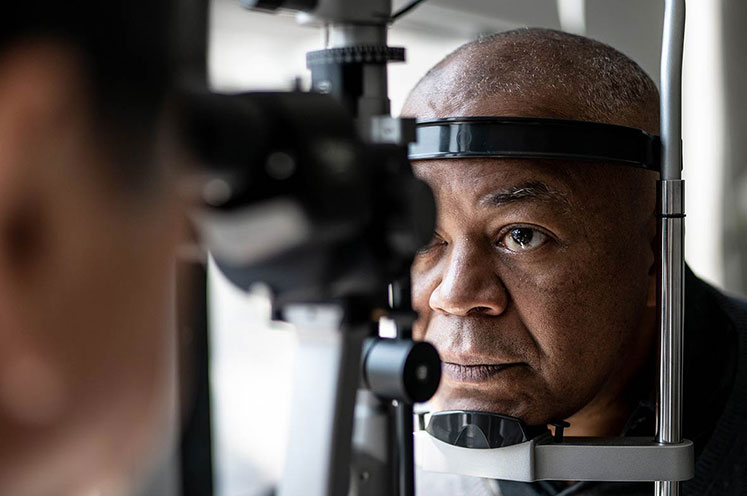 Man getting an eye exam