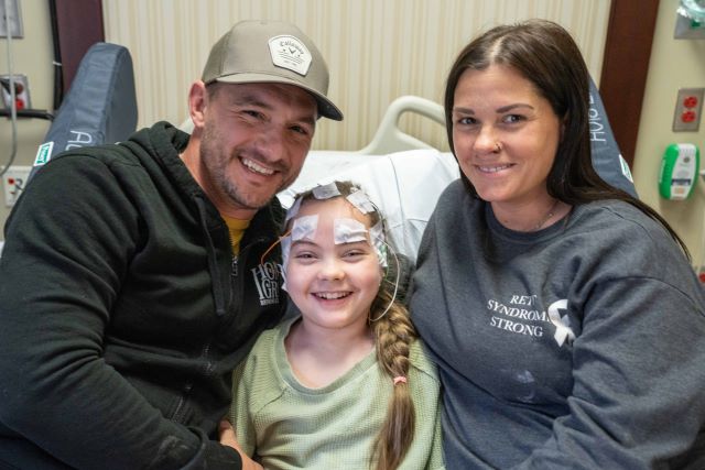 Pediatric epilepsy patient with parents