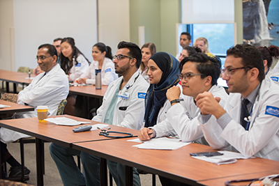 residents listening to a lecture