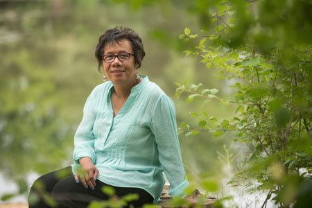 heart patient vanessa sitting outside