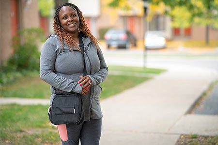 LVAD patient Kyleisha going for a walk