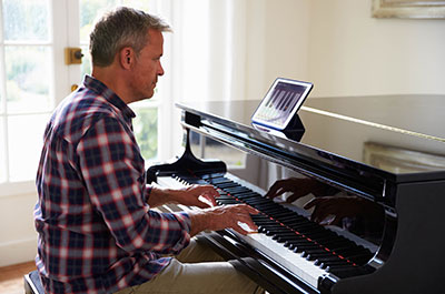 man playing the piano