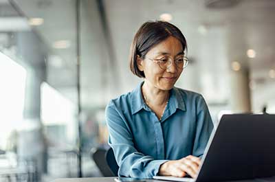 woman working on computer