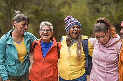 group of women walking outside