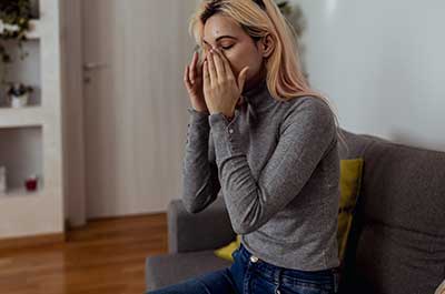 woman with sinus pressure