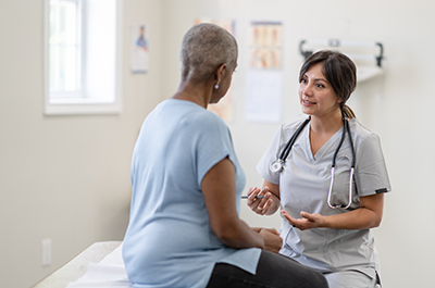 patient talking to doctor