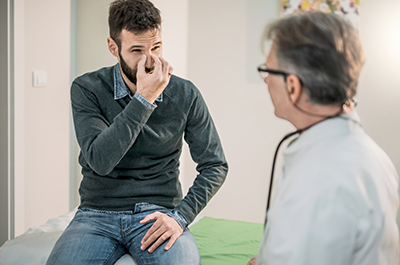 man with nasal polyps
