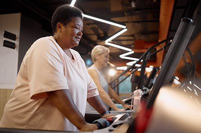 woman working out at gym