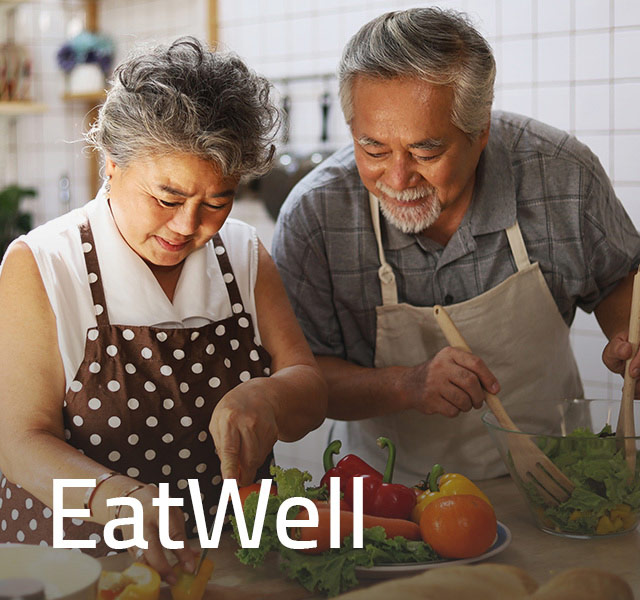 Woman cutting veggies