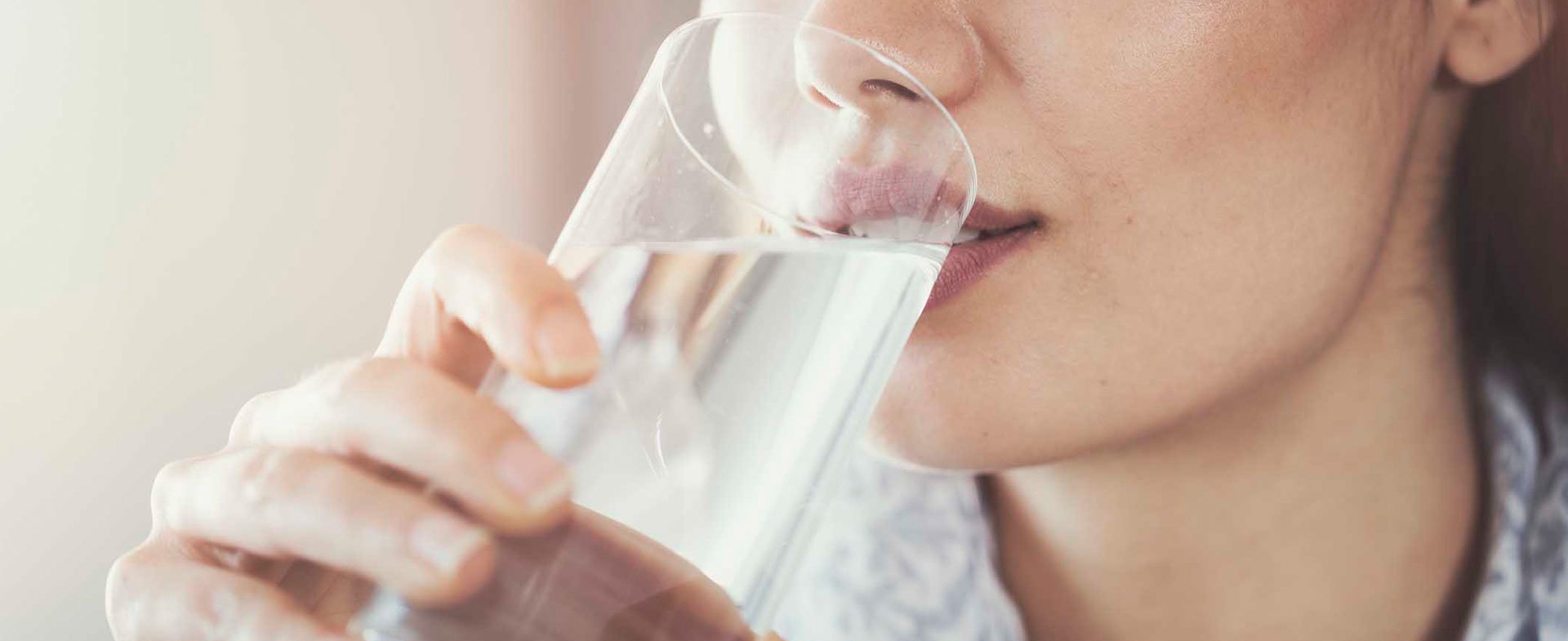 woman drinking water