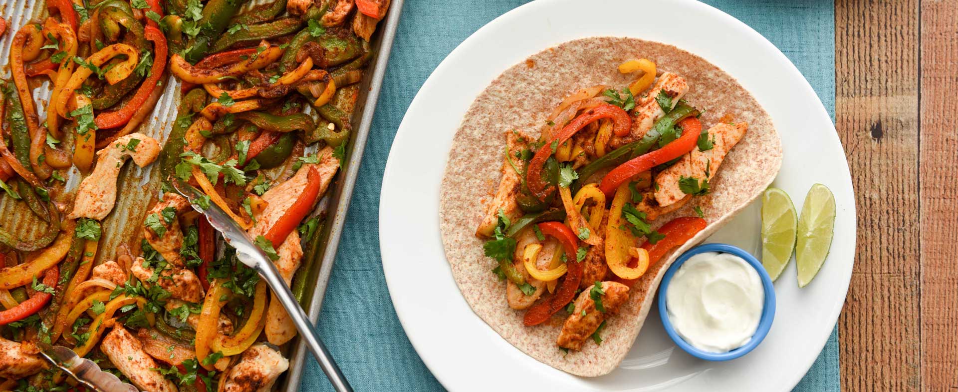 sheet pan chicken fajitas