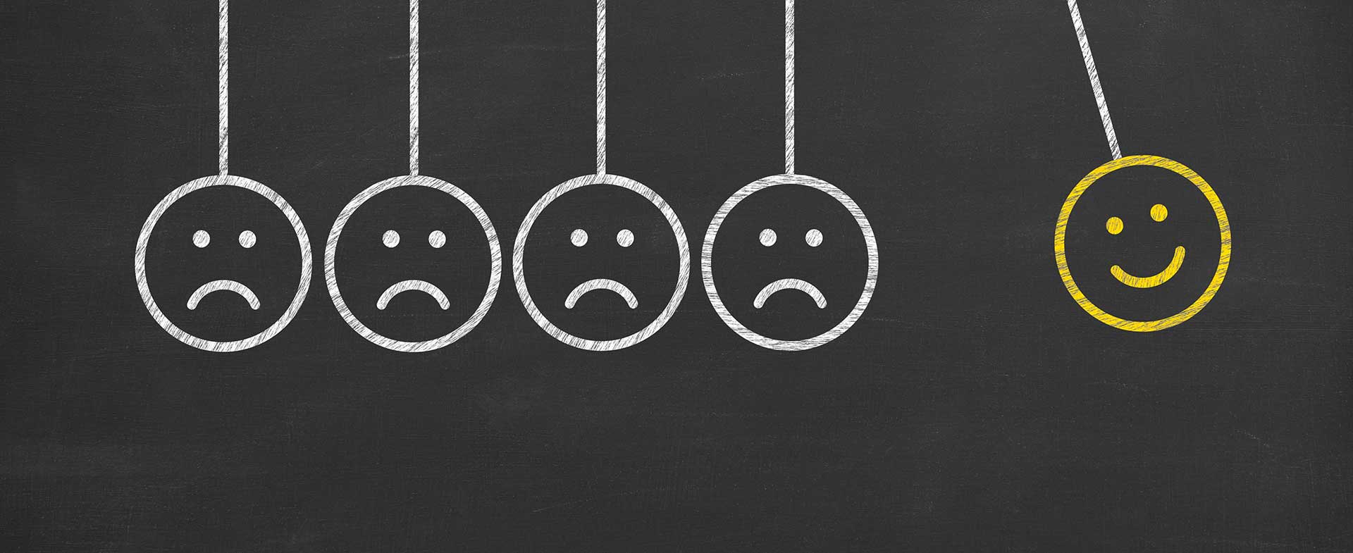 Illustration to show turning negative thinking around