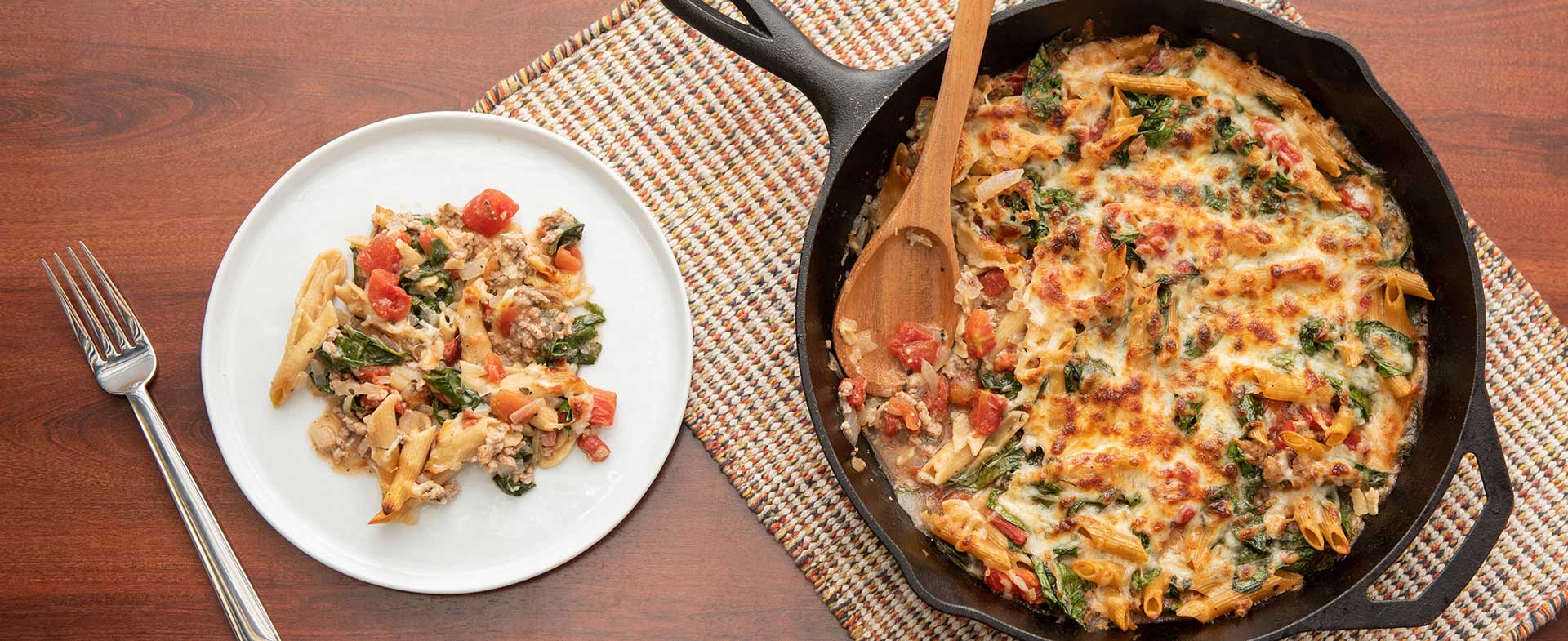 one-pot turkey cheese pasta bake
