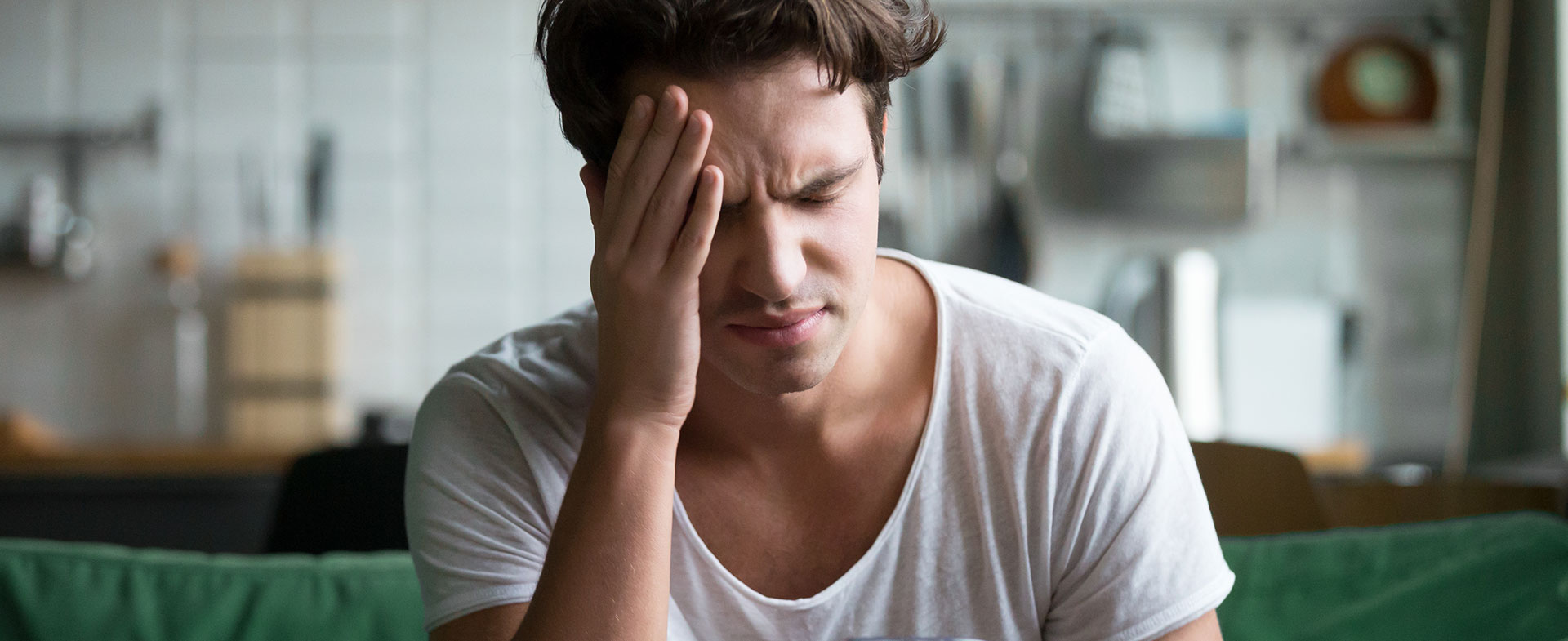 person with headache