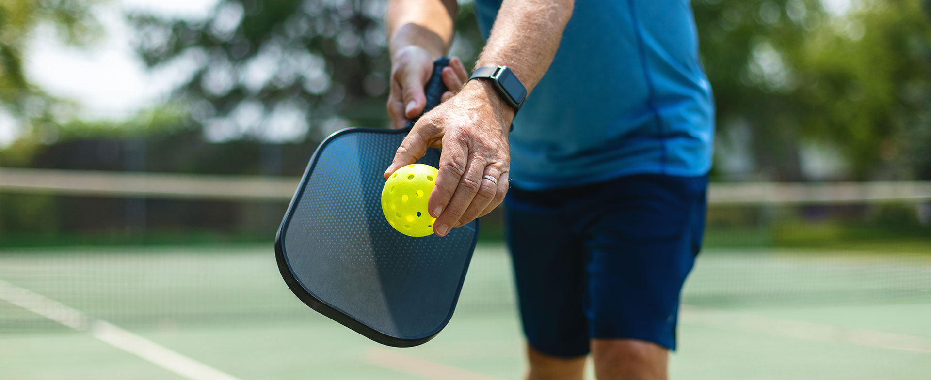 man playing pickleball