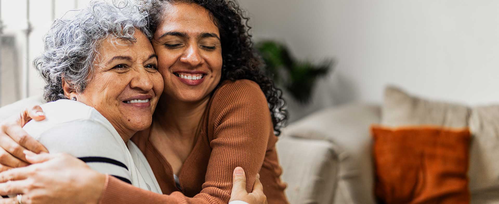 mother and daughter hugging