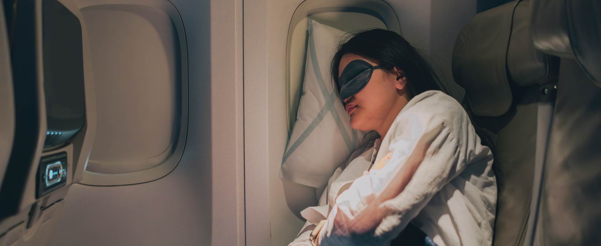 sleeping on a plane