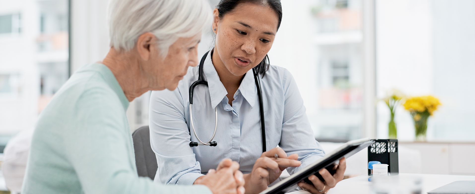 doctor talking to patient