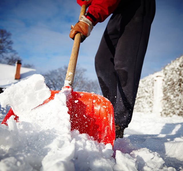 man shoveling