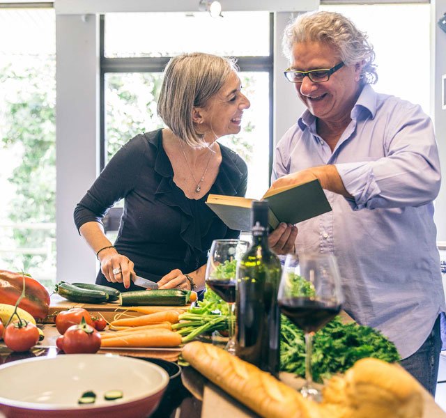 DASH diet couple cooking