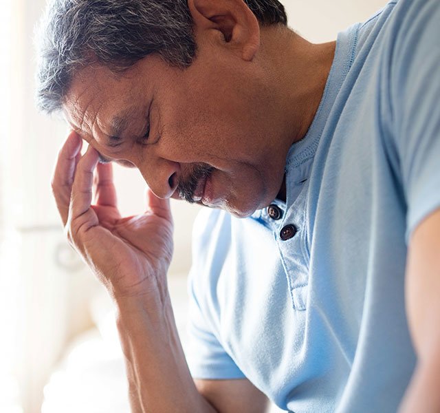 man with a headache