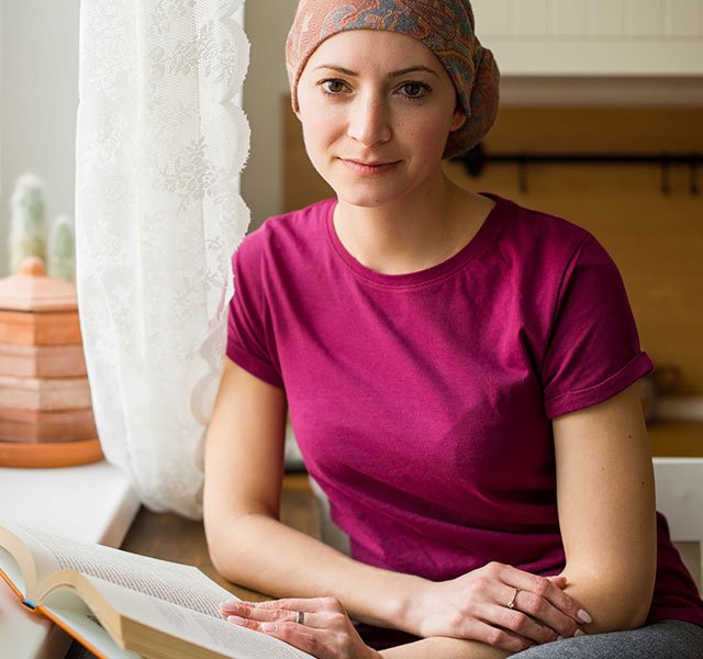 woman reading a book