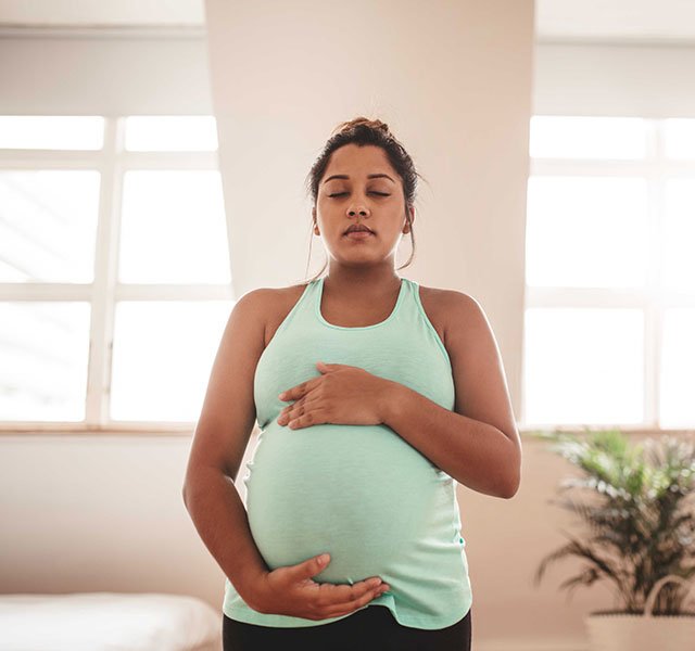 young pregnant woman