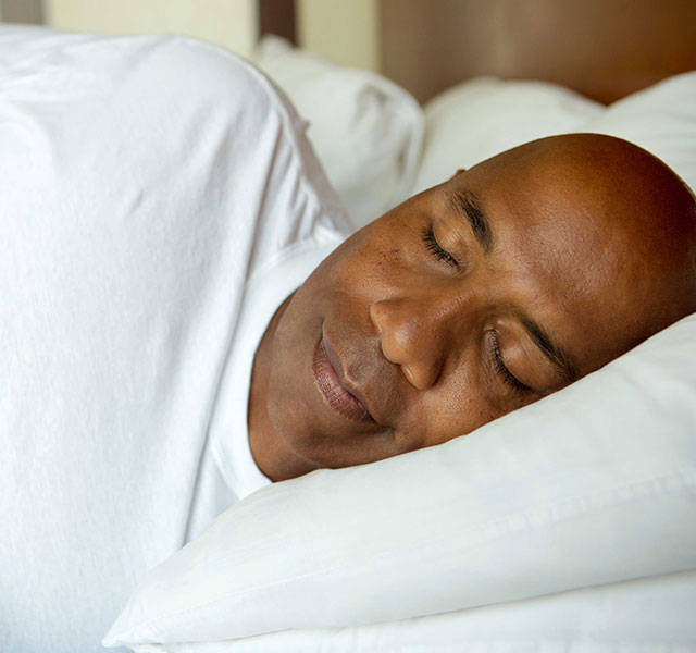 Africian american man sleeping
