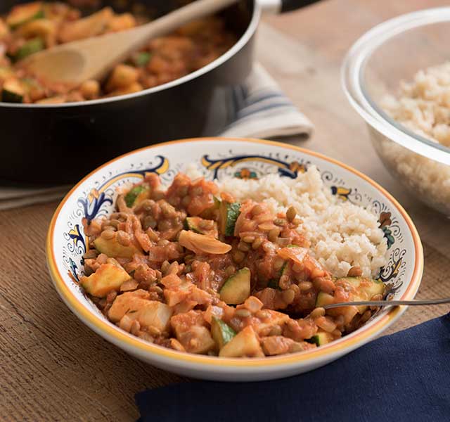 Recipe video of madras lentils with brown rice