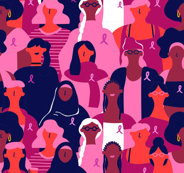 illustration of breast cancer survivors