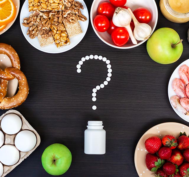 array of colorful foods