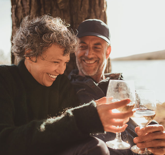 couple sitting outside