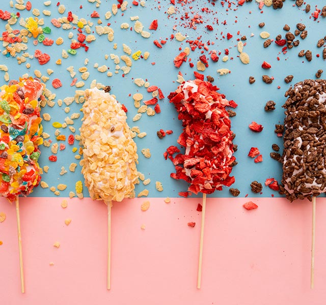 frozen banana pops
