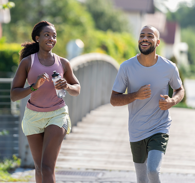 friends running outside