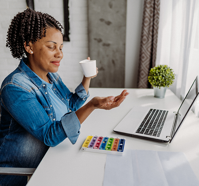 woman taking supplement