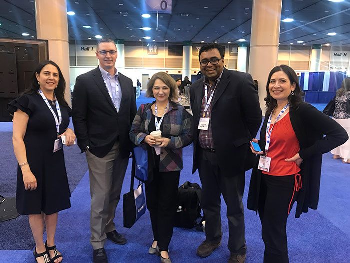 Senior staff Dr. Bhan, Dr. Sulanc and Dr. Levy with former graduates Dr. Mills and Dr. Thomas.