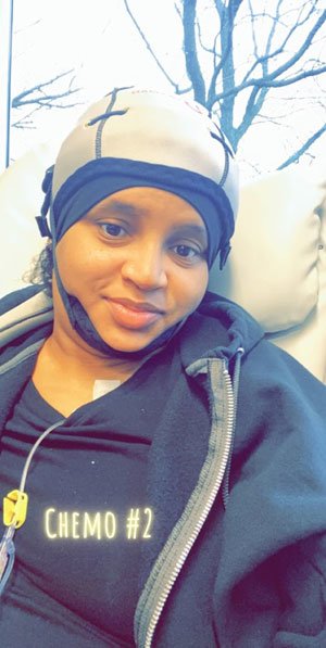 Dorthilen wearing cool cap