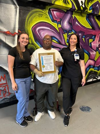 Lamont stroke patient with nurses