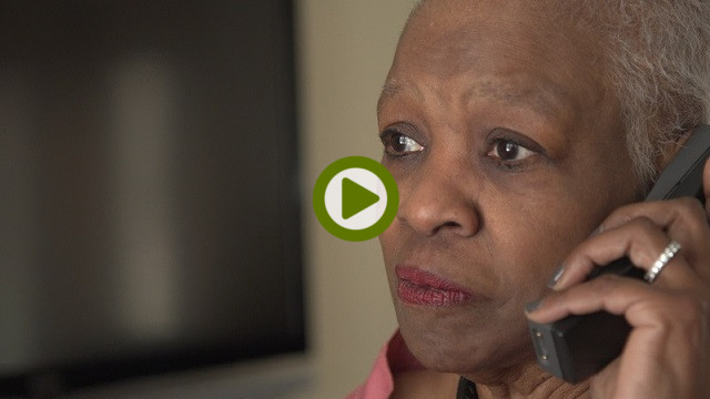 breast cancer patient on phone