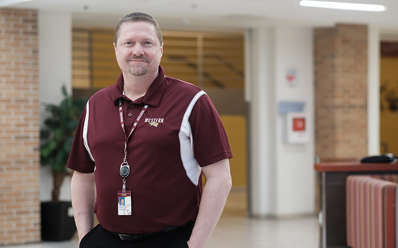 Double bypass heart surgery patient Mike Smajda smiles in hallway Double bypass heart surgery patient Mike Smajda smiles in hallway