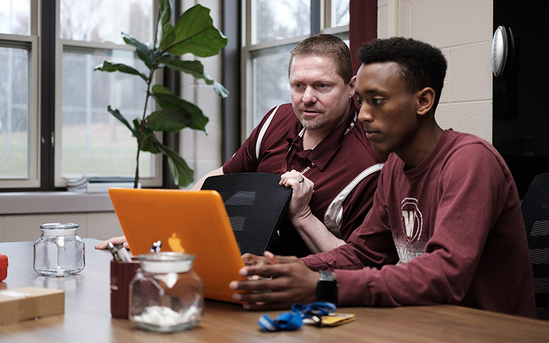 Double bypass heart surgery patient Mike Smajda talks with a student Double bypass heart surgery patient Mike Smajda talks with a student