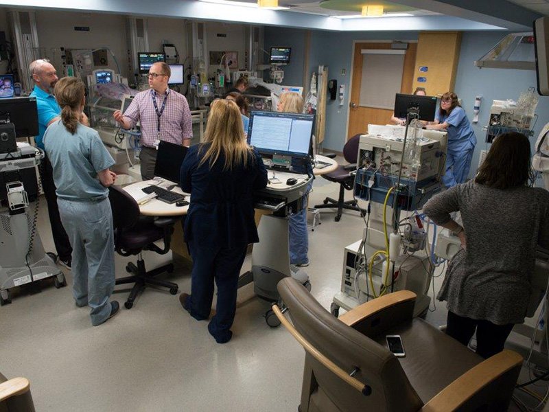 Neonatal Intensive Care Unit staff nicu staff gather
