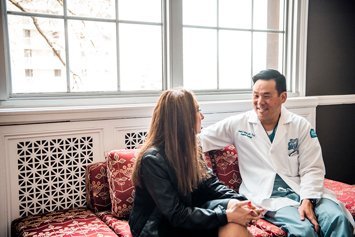 Dr Kwon with patient