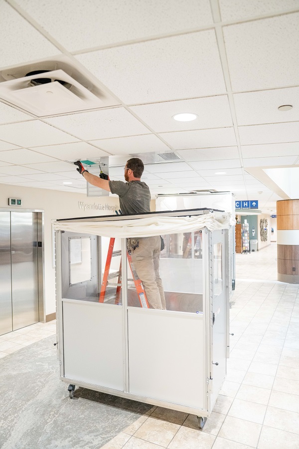 UV Angel Air unit being installed